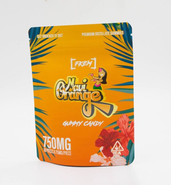 FK / Gummy  750 mg / Maui Orange / INDICA / pk 10 / $7.8 ea.