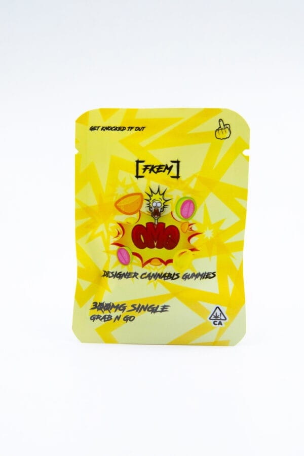 FK / Gummy  300 mg / OMG / Orange, Mango, Guava / SATIVA / singles / pk 50 / $2.75 ea.