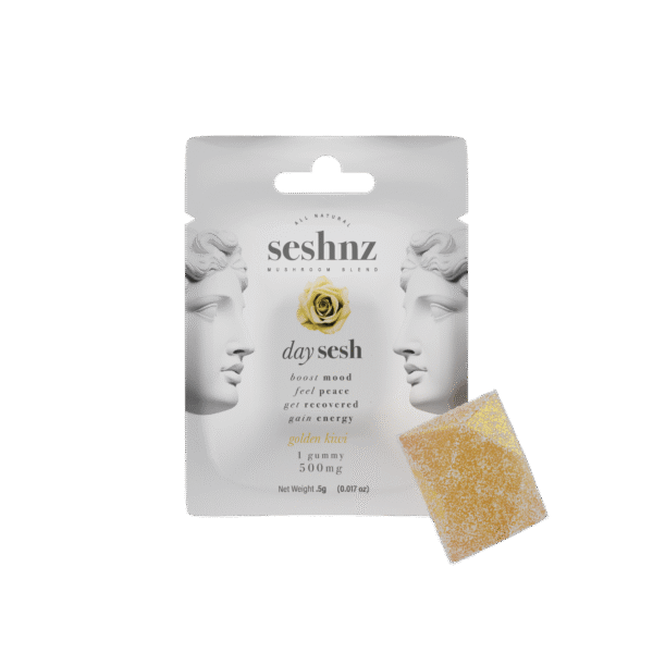 seshnz gummies | 500 mg | day sesh | golden kiwi | singles | pk 25 | $4.25 ea.