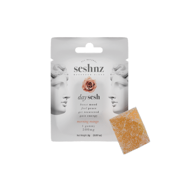 seshnz gummies | 500 mg | day sesh | morning mango | singles | pk 25 | $4.25 ea.