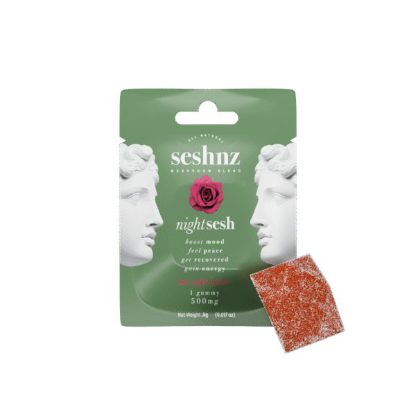 seshnz gummies | 500 mg | night sesh | late night lychee | singles | pk 25 | $4.25ea.