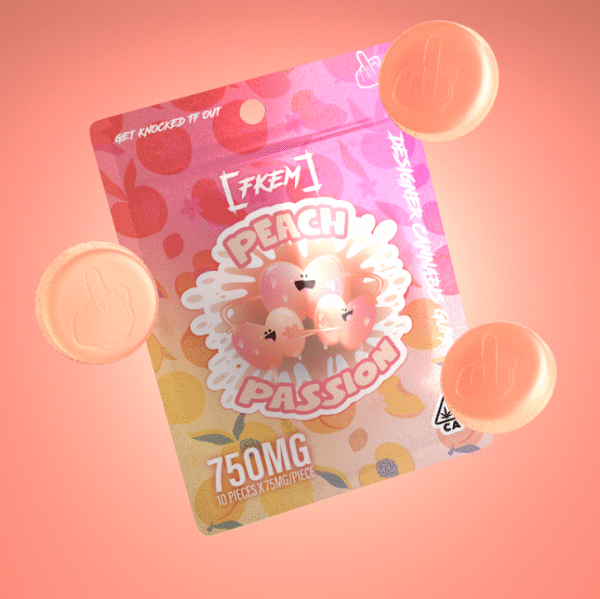 FK / Gummy  750 mg / Peach Passion / SATIVA / pk 10 / $7.8 ea.