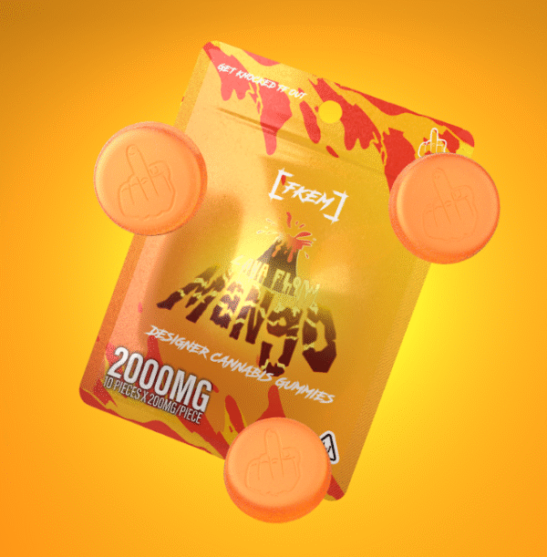 FK / Gummy 2000 mg / Lava Flow Mango / HYBRID / pk 10 / $12.3 ea.