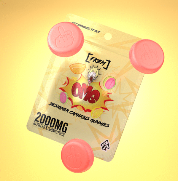 FK / Gummy 2000 mg / OMG / Orange, Mango, Guava / HYBRID / pk 10 / $12.3 ea.
