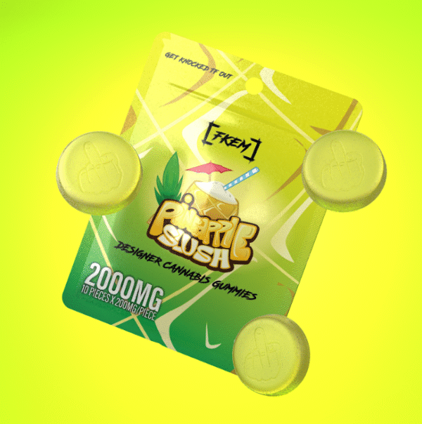 FK / Gummy 2000 mg / Pineapple Slush / HYBRID / pk 10 / $12.3 ea.