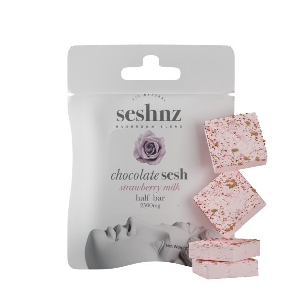 seshnz chocolate half bar | 2500 mg | strawberry milk | pk 15 | $10 ea.